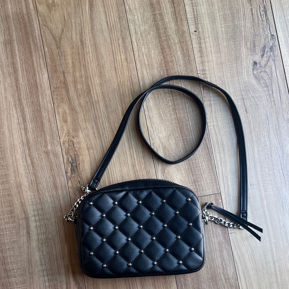 Rebecca Minkoff Black Quilted Crossbody Bag with Chain Strap